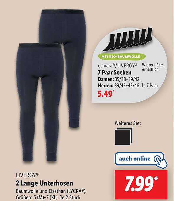 LIVERGY® 2 Lange Unterhosen