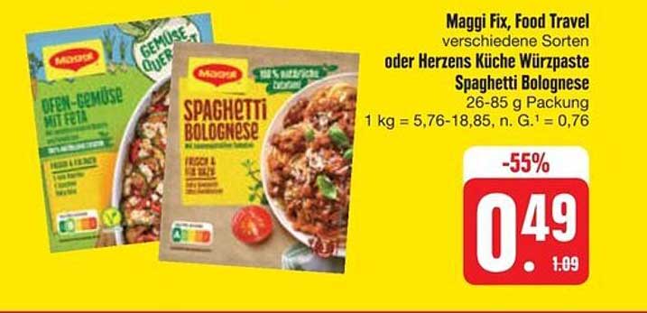 Maggi Fix, Food Travel oder Herzens Küche Würzpaste Spaghetti Bolognese