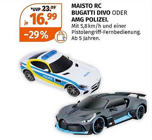 MAISTO RC BUGATTI DIVO ODER AMG POLIZEI