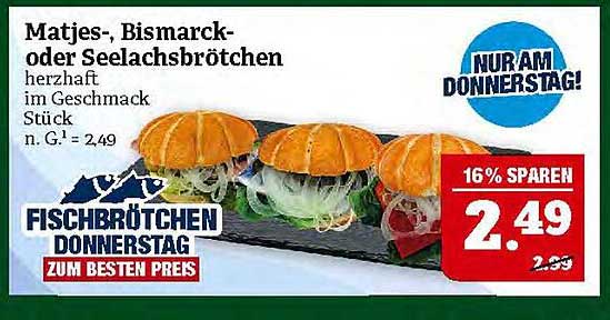 Matjes-, Bismarck- oder Seelachsbrötchen