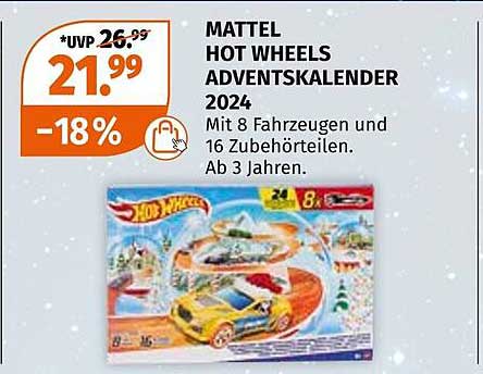 MATTEL HOT WHEELS ADVENTSKALENDER 2024