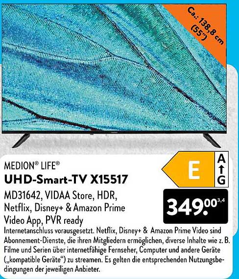 MEDION® LIFE® UHD-Smart-TV X15517