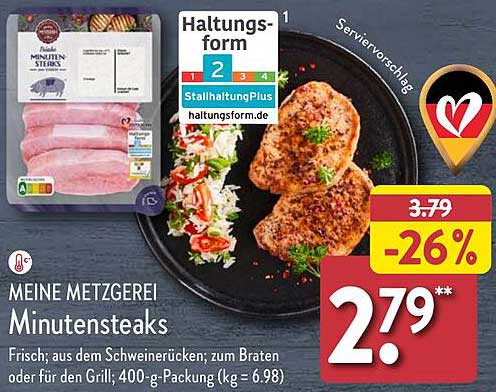 MEINE METZGERAI Minutens steaks