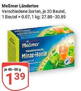 Meßmer Ländertee Minze-Honig