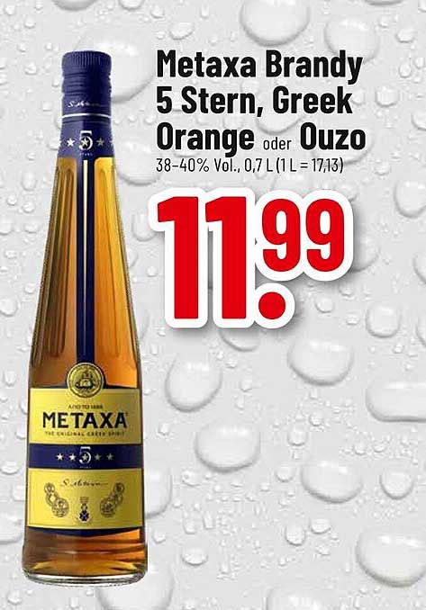 Metaxa Brandy 5 Stern, Greek Orange oder Ouzo