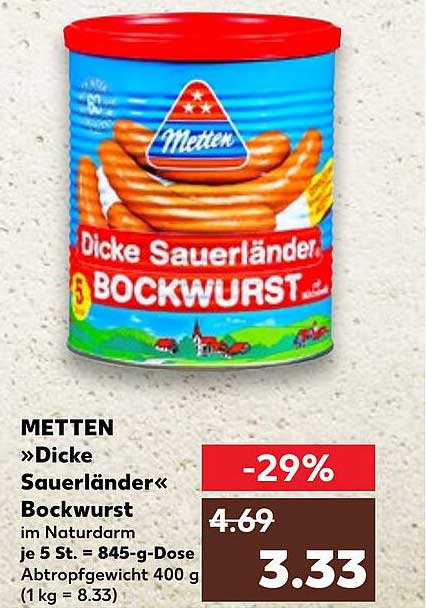 METTEN »Dicke Sauerländer« Bockwurst