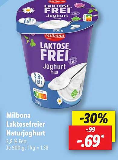 Milbona Laktosefreier Naturjoghurt