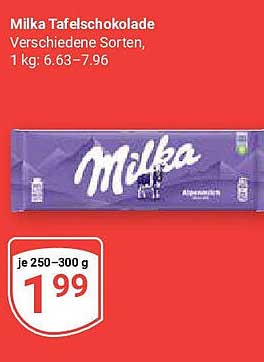 Milka Tafelschokolade