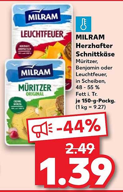 MILRAM Herzhafter Schnittkäse