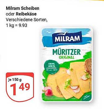 Milram Scheiben oder Reibekäse