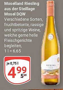 Moselland Riesling aus der Steillage Mosel DQW