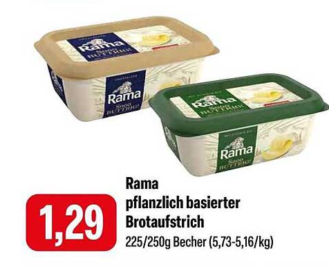 Rama pflanzlich basierter Brotaufstrich