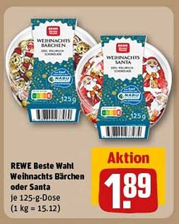 REWE Beste Wahl Weihnachts Bärchen oder Santa