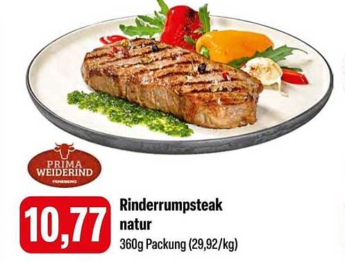 Rinderrump steak natur