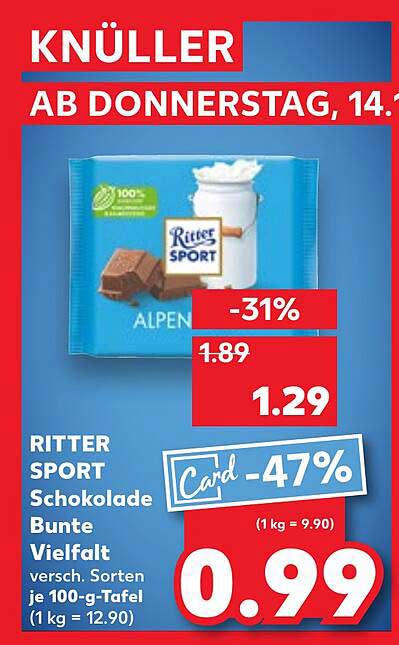 RITTER SPORT Schokolade Bunte Vielfalt