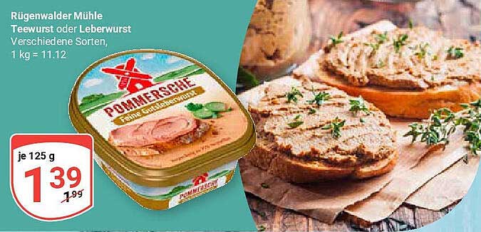 Rügenwalder Mühle Teewurst oder Leberwurst