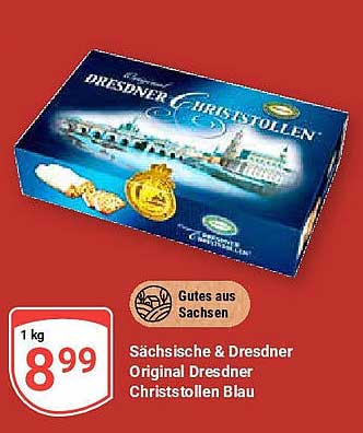 Sächsische & Dresdner Original Dresdner Christstollen Blau