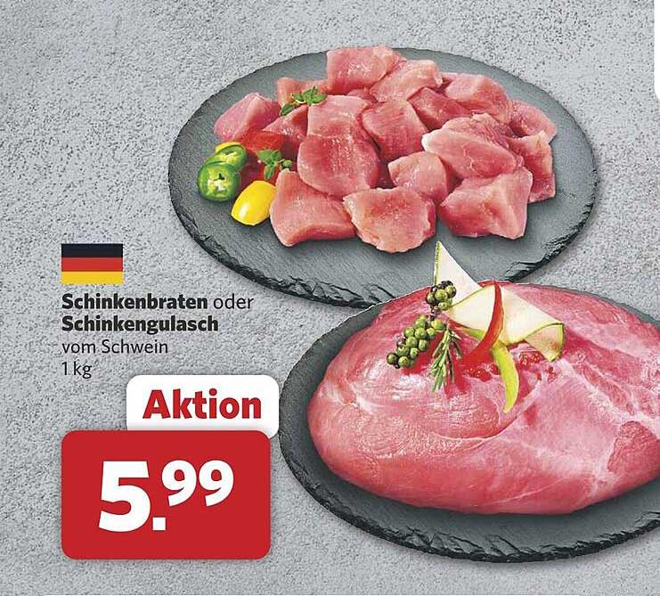 Schinkenbraten oder Schinkengulasch vom Schwein