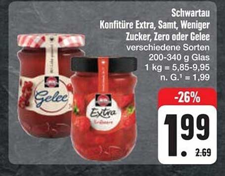 Schwartau Konfitüre Extra, Samt, Weniger Zucker, Zero oder Gelee