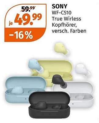 SONY WF-C510 True Wireless Kopfhörer, versch. Farben