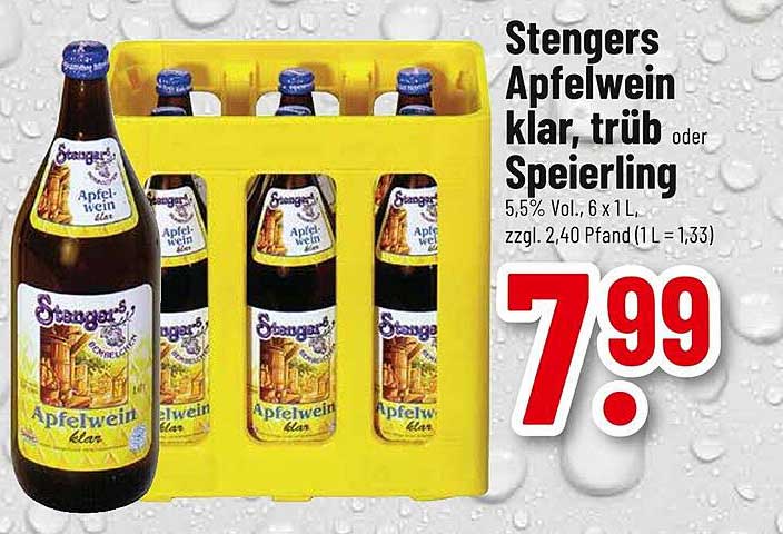 Stengers Apfelwein klar, trüb oder Speierling