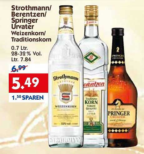 Strothmann/ Berentzen/ Springer Urvater Weizenkorn/ Traditionskorn