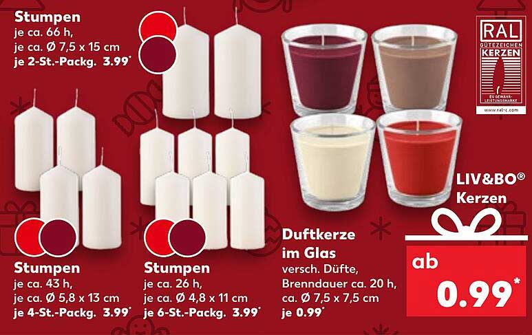 Stumpen  
Duftkerze im Glas  