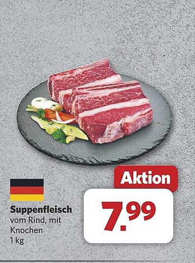 Suppenfleisch vom Rind, mit Knochen