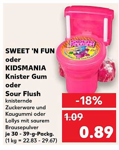 SWEET 'N FUN oder KIDSMANIA Knister Gum oder Sour Flush