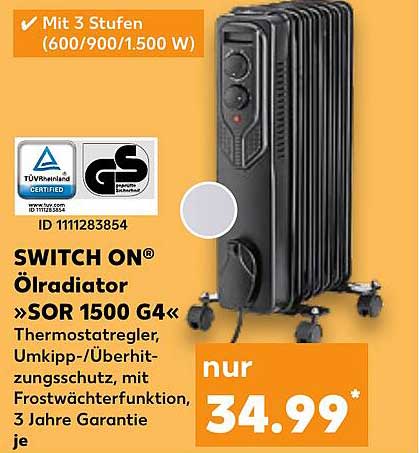 SWITCH ON® Ölradiator »SOR 1500 G4«