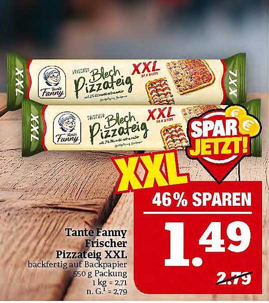 Tante Fanny Frischer Pizzateig XXL