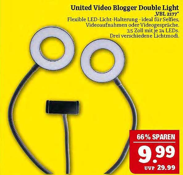 United Video Blogger Double Light