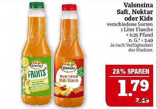 Valensina Saft, Nektar oder Kids