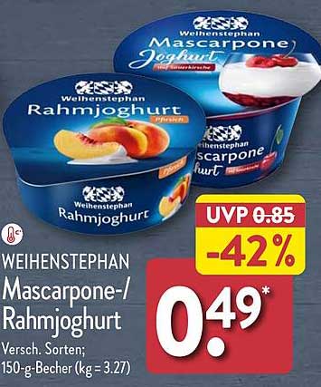 WEIHENSTEPHAN Mascarpone-/Rahmjoghurt