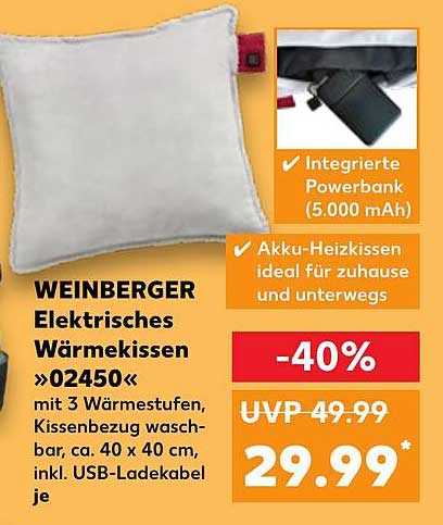 WEINBERGER Elektrisches Wärmekissen »02450«