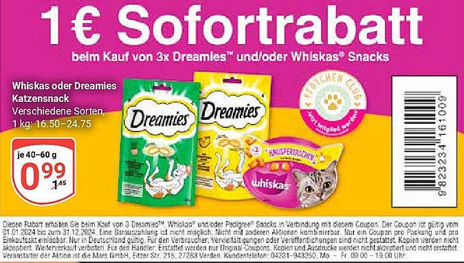 Whiskas oder Dreamies Katzensnack