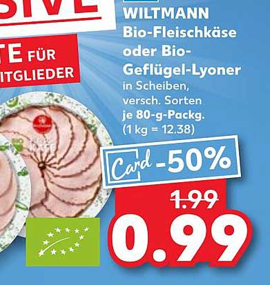 WILTMANN Bio-Fleischkäse oder Bio-Geflügel-Lyoner