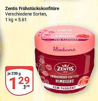 Zentis Frühstücks-Konfitüre Himbeere