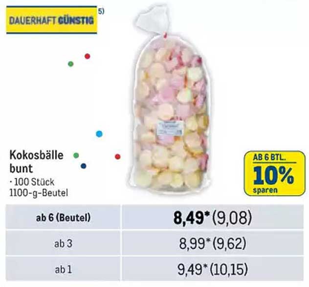 Kokosbälle bunt