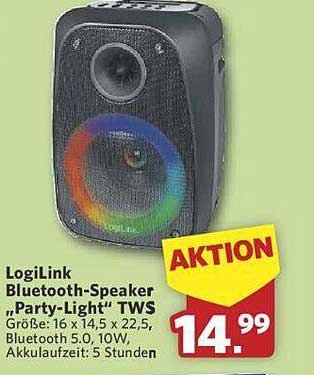 LogiLink Bluetooth-Speaker „Party-Light“ TWS