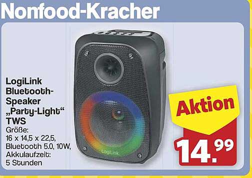 LogiLink Bluetooth-Speaker „Party-Light“ TWS