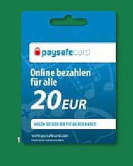 paysafe card Online bezahlen für alle 20 EUR