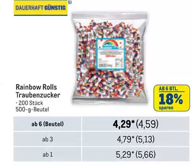 Rainbow Rolls Traubenzucker