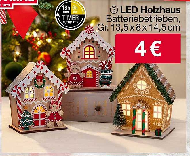 3 LED Holzhaus