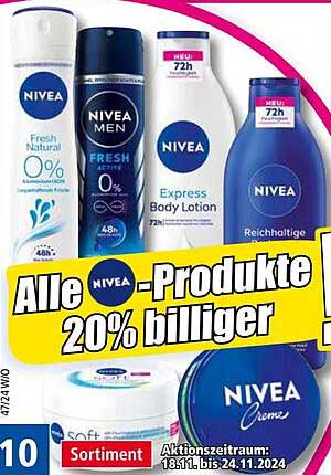 Alle NIVEA-Produkte 20% billiger