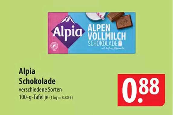 Alpia Alpen Vollmilch Schokolade