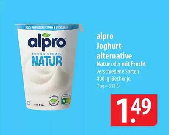 alpro Joghurt-alternative Natur oder mit Frucht