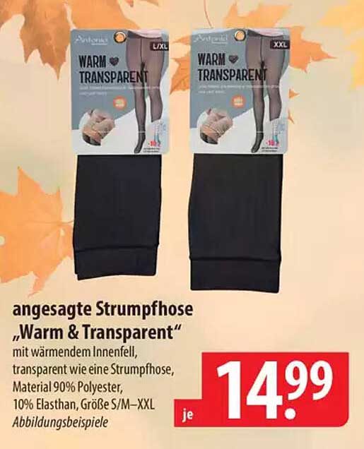 angesaigte Strumpfhose „Warm & Transparent“