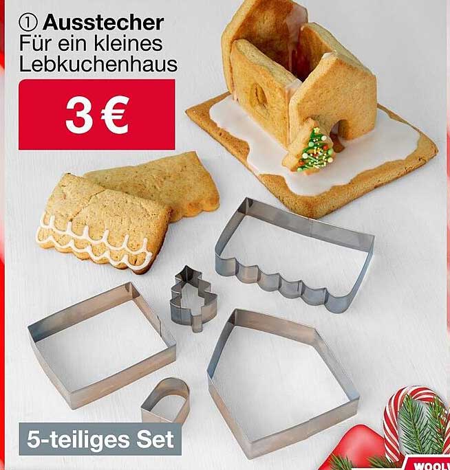 Ausstecher für ein kleines Lebkuchenhaus 5-teiliges Set