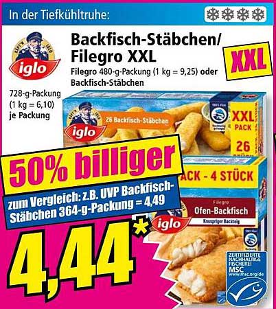 Backfisch-Stäbchen/Filegro XXL